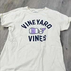 Vineyard Vines White Tee with Purple Whale